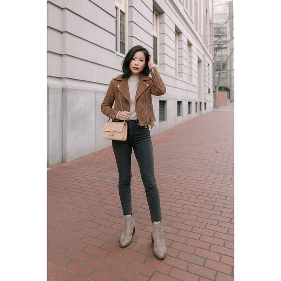 Paul Green Ruched Suede Booties in Taupe — Soft Leather Neutral with City Polish - Picture 10 of 16